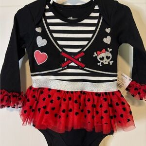 Celebrate It Black and Red Striped Skull Costume